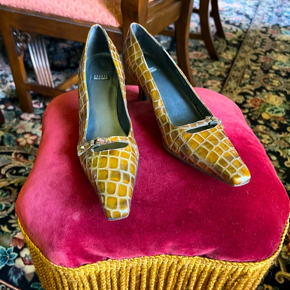 Croc kitten heels. Worn rarely.  Smoke free and pet free home.